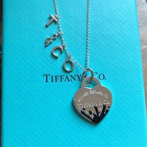 Tiffany & Co. necklace black splash heart tag